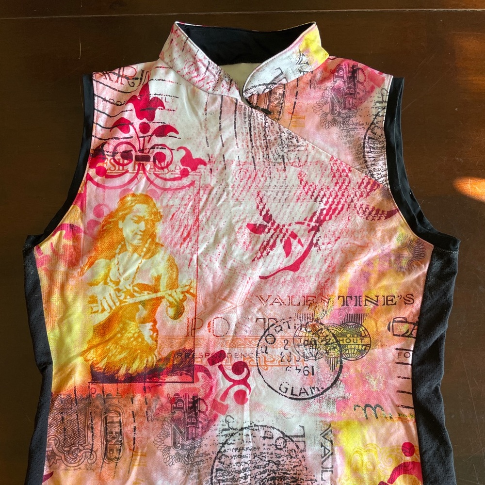Terry cycling mandarin neck bike jersey